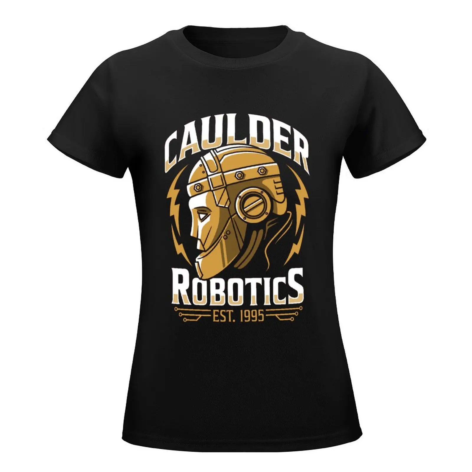 Caulder Robotics T-Shirt plain blacks tops cute tops Women tops