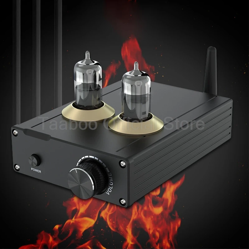 

50Wx2 Mini Tube Amplifier 5.0 Bluetooth Amp 12-24V DC Supply Amplifier 0.36KG Weight For 3-8 Inch Passive Speakers Home Audio