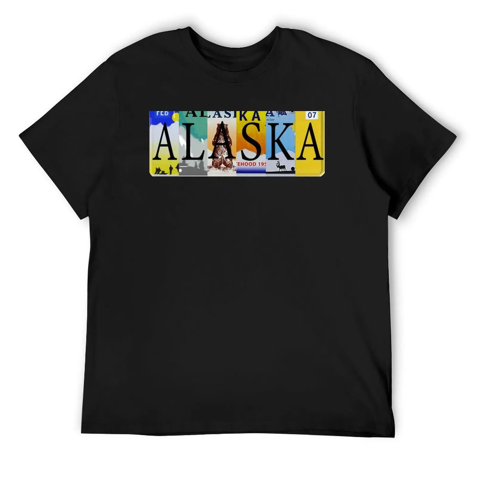 

Alaska License Plates T-Shirt blanks shirts graphic summer clothes summer 2025 mens funny t shirts