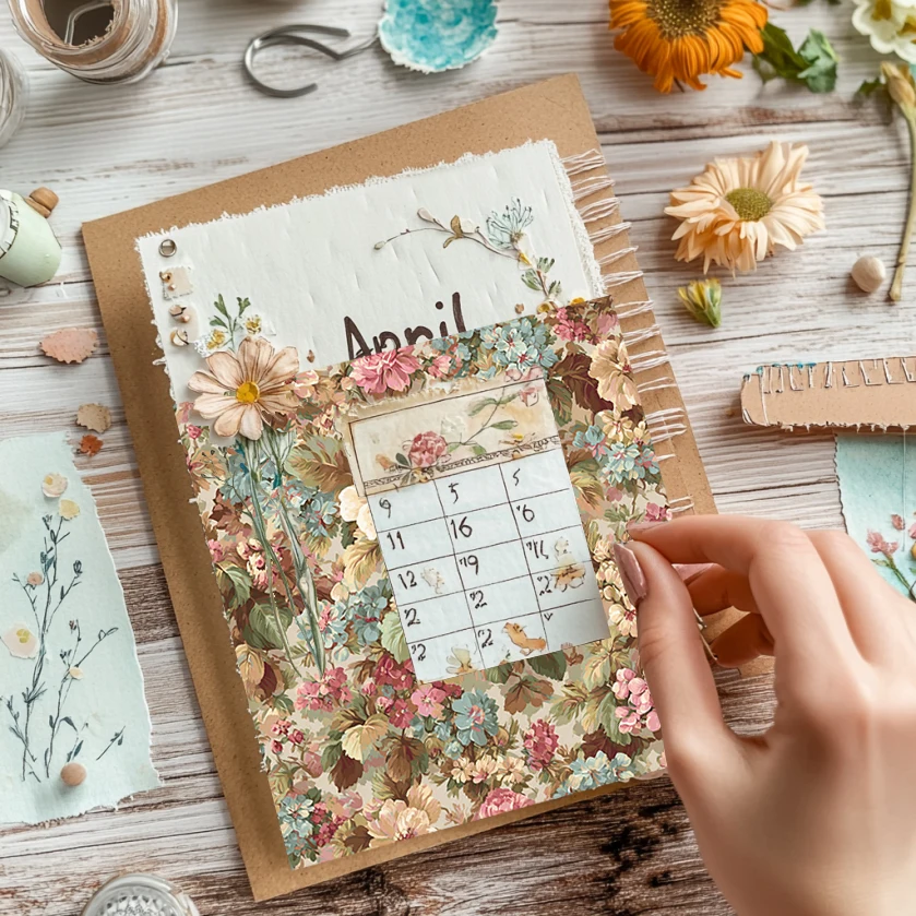 Paquete de 36 hojas de papel para álbum de recortes de 6 "x 6": estampados florales dibujados a mano para álbumes de recortes, origami, diario basura y bricolaje de tarjetas.