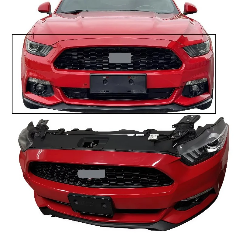 

Lipstick color front bumper assembly with grille fan fog light - directly fits Ford Mustang front bumper assembly