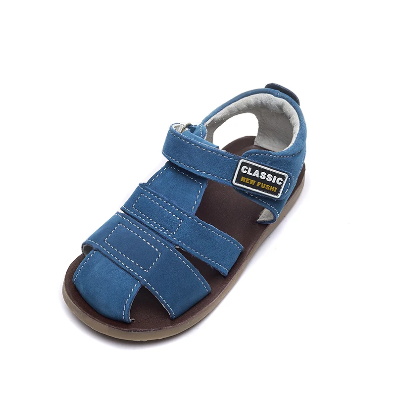 Toddler boy beach sandals closed toe genuine leather breathable casual sandals