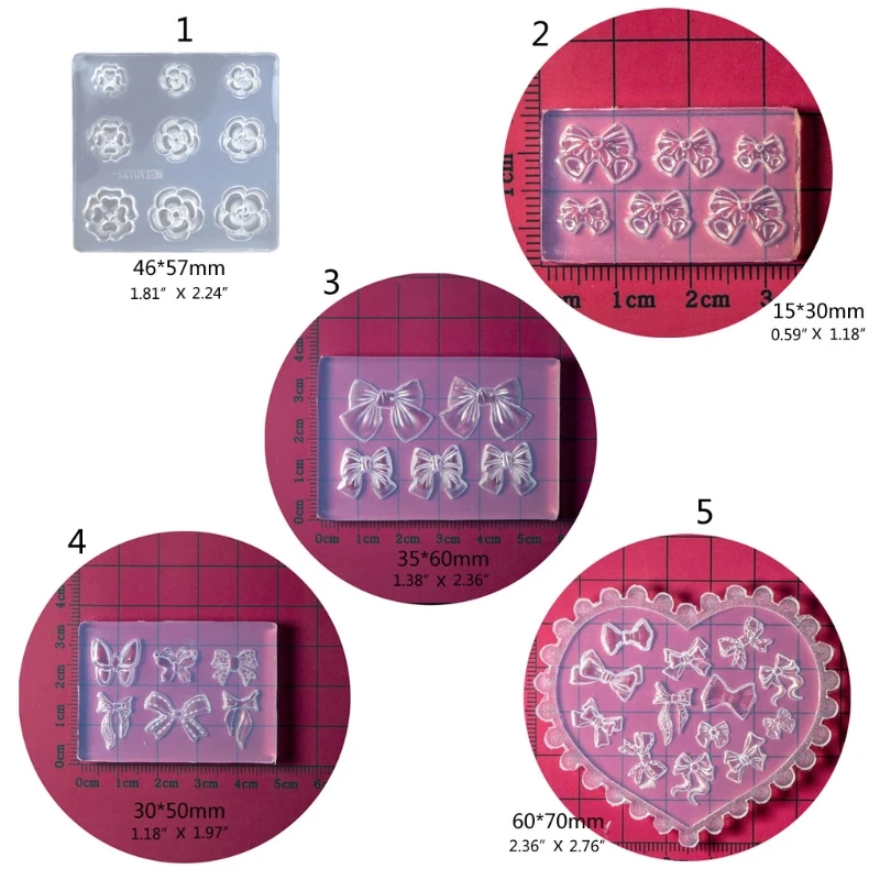 ZB91 Silikon-Nagelschnitzform, 3D-Mini-Bowknot-Form, Nägel, Skulptur, Stempelplatte