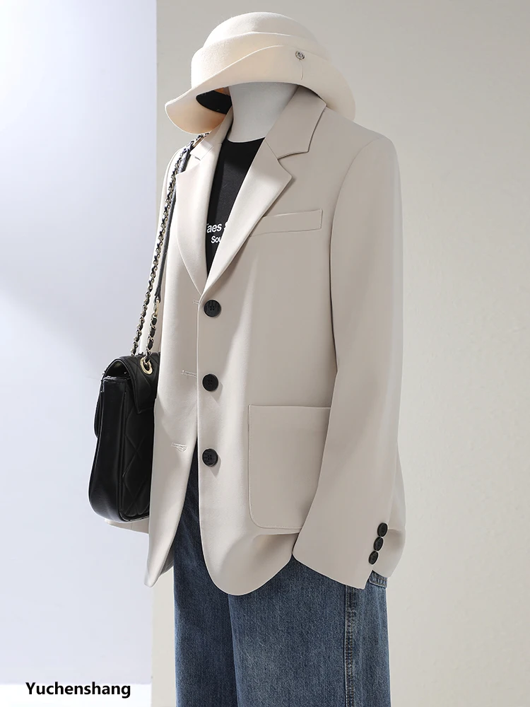 Red Apricot Black Winter Women's Casual Blazer Ladies Female Long Sleeve Loose Coat Jacket