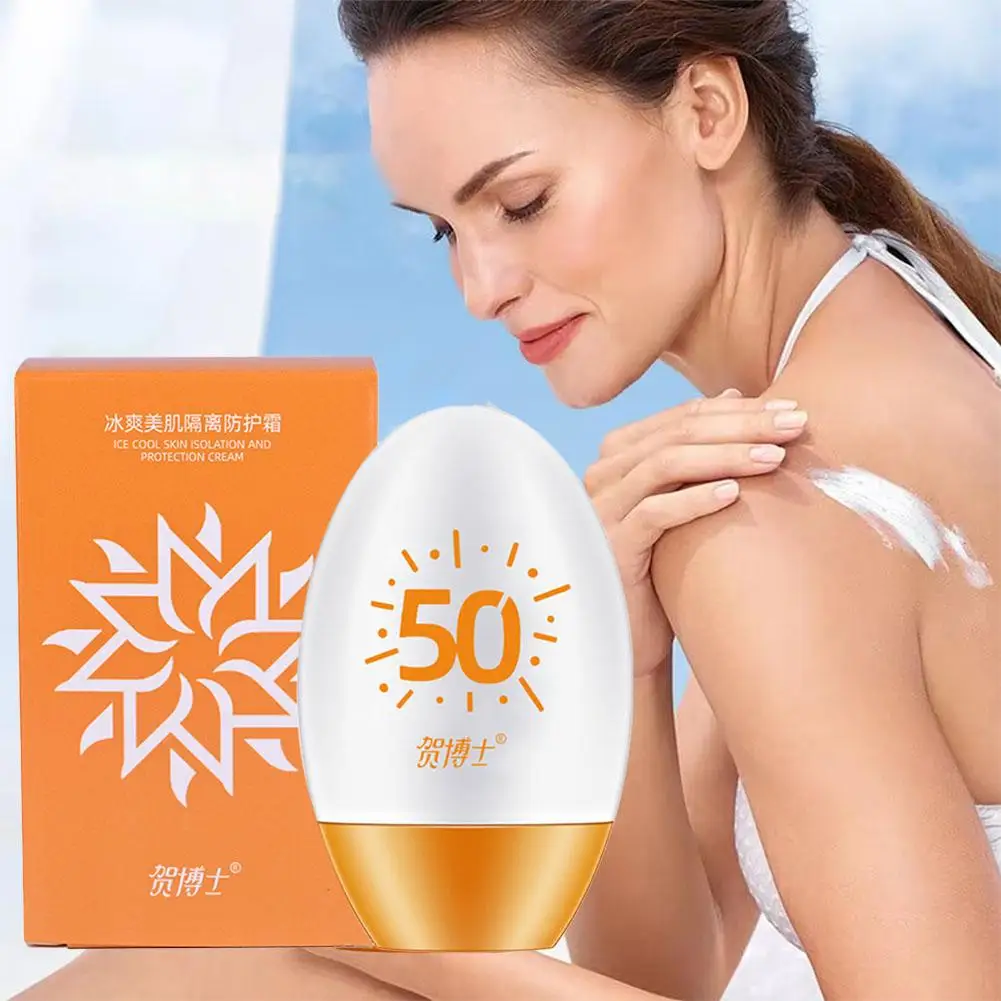 60g Sunscreen Whiten Moisturizing Repair Skin Face Foundation Cream Protection Waterproof UV Sunscreen Control Oil Sunblock E8W2