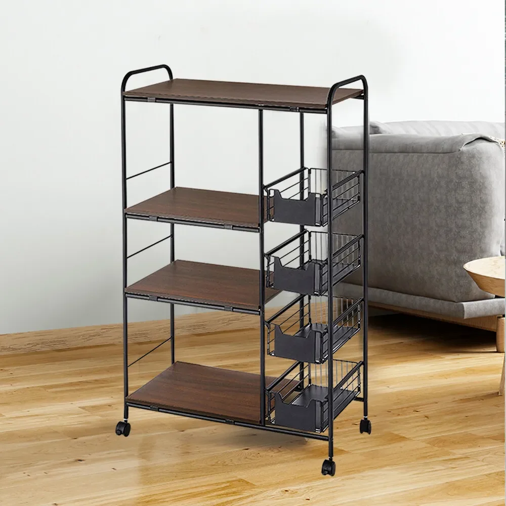 4 Tier Cart Microwave Oven Rack Utility Workstation Stand Shelf Storage Holder