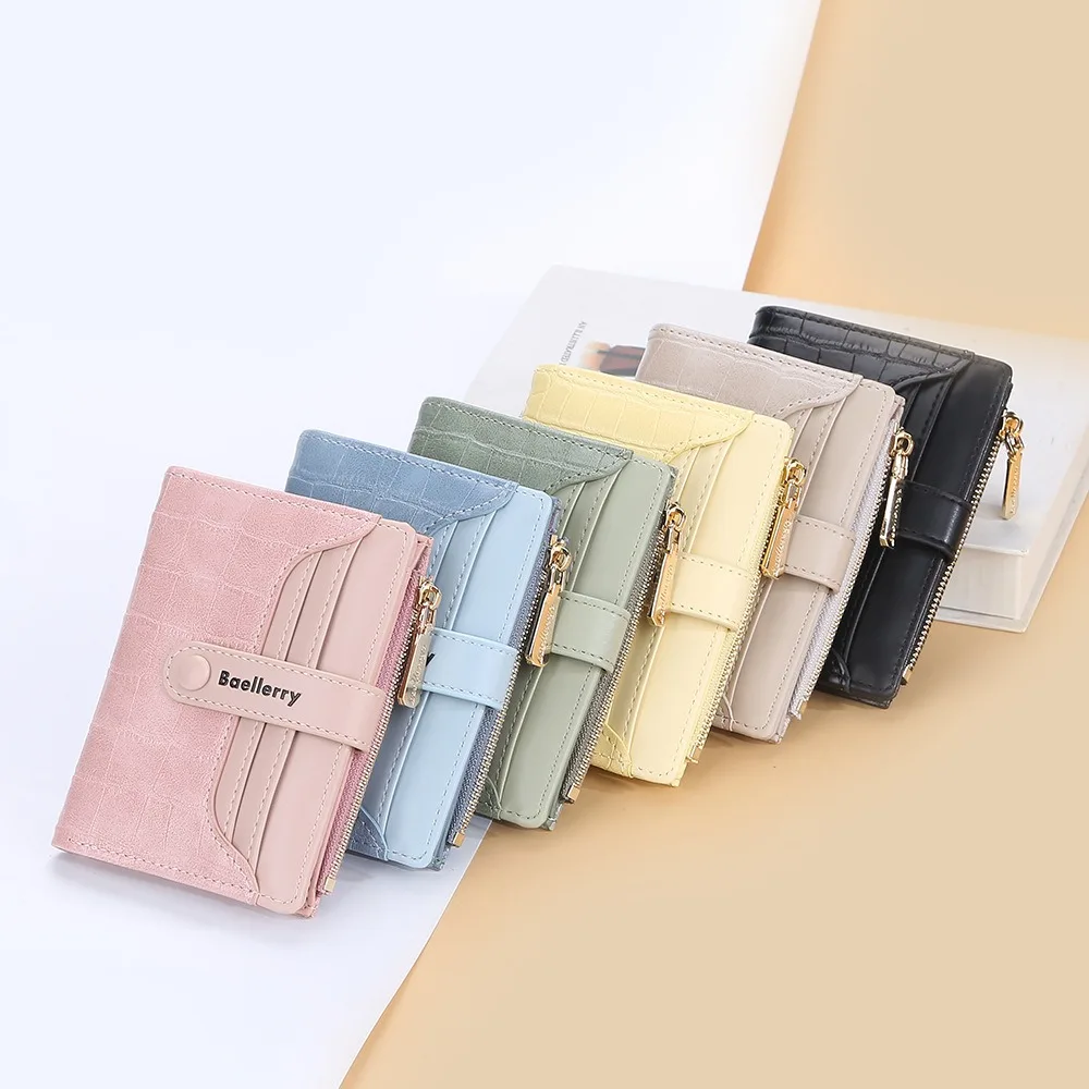 

Simple Stone Pattern Bifold Wallet Causal Multi-card Slot Women Short Wallet Handbag Card Pocket Folding Wallet Ladies