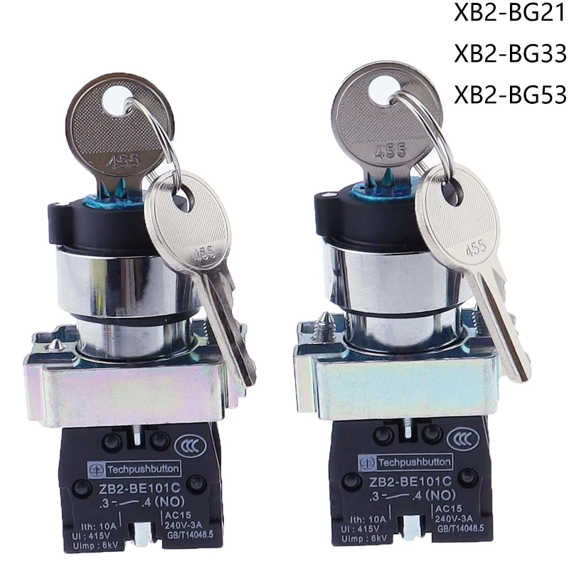 

XB2-BG21 XB2-BG33 XB2-BG53 key control knob switch 1NO /2NO 2/3 position self locking / self reset selector Knob switch 22mm