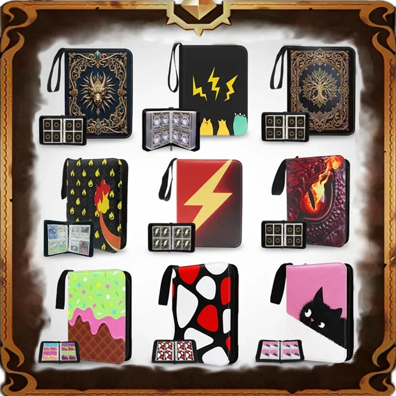 

В наличии: Премиальный кожаный картхолдер на молнии из полиуретана | Альбом-папка для хранения коллекционных игровых и торговых карт на 400 карманов