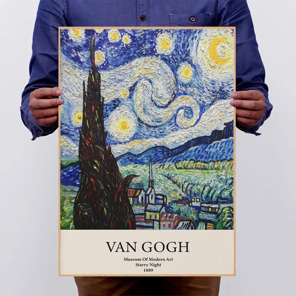 Vincent Van Gogh Oil Paintings Poster Poster Kraft Club Bar Paper Vintage Poster Wall Art Painting Bedroom Study Stickers