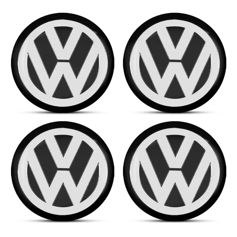 4Pcs 56mm Car Wheel Center Hub Cap Stickers Styling Car Accessories For Volkswagen CC R-Line Touran Golf Tiguan Beetle Arteon