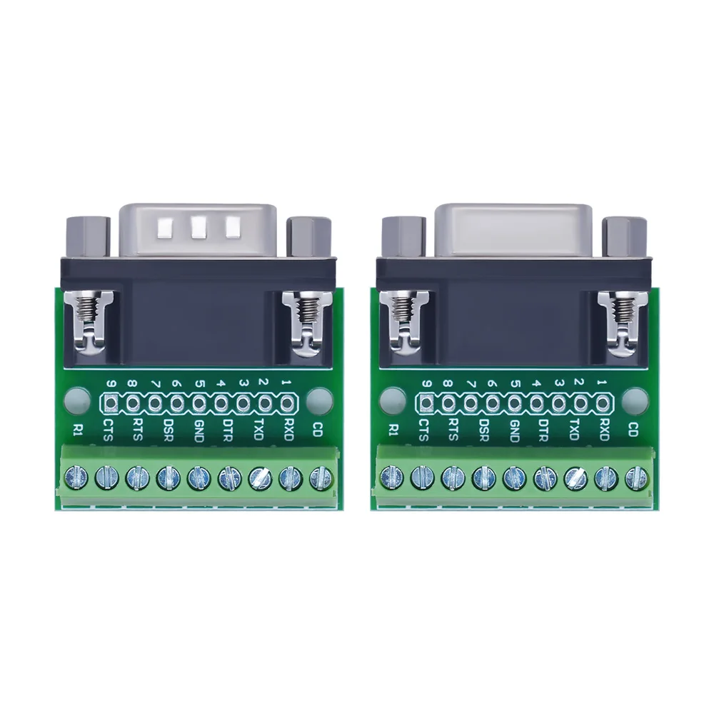 DB9 Male Female Adapter Signals Terminal Module RS232 RS485 Serial To Terminal 9-Pin 9-Hole Connector