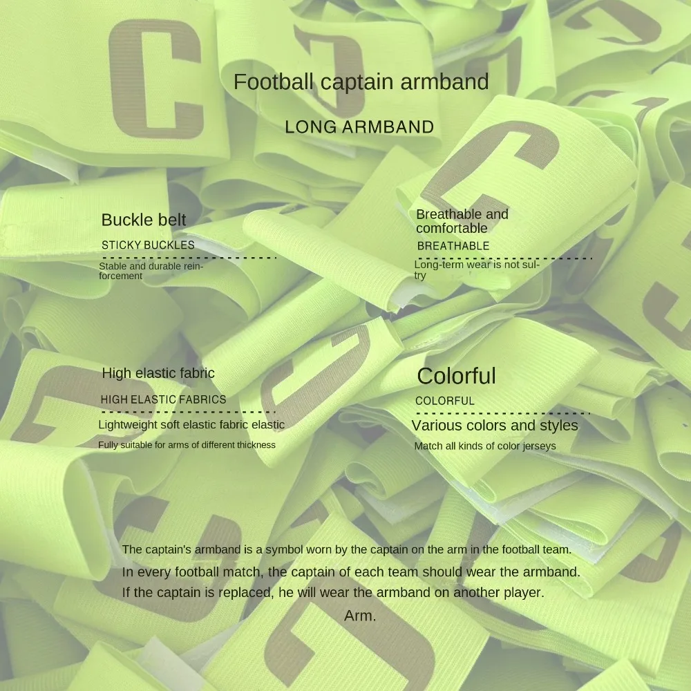 Fascia da braccio per capitano di calcio casuale Braccialetti da calcio antiscivolo e antiscivolo Elasticità professionale Fascia da braccio sportiva Giocatore dell'unità di squadra