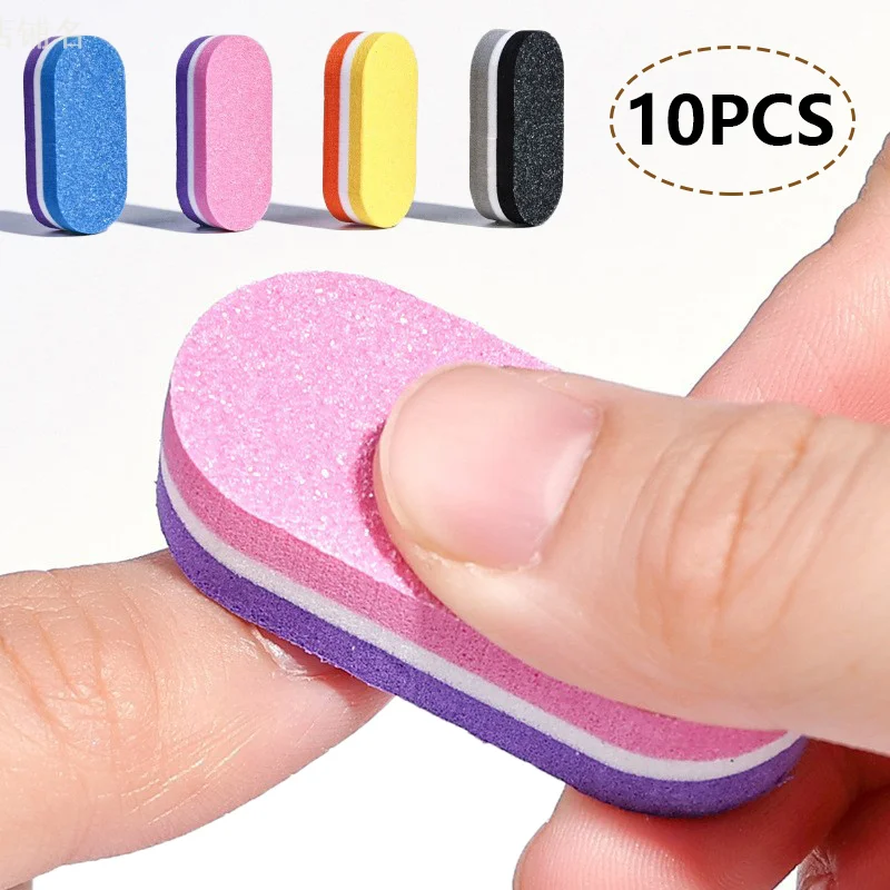 10 Stück Mini Nagels chwamm Feilen Puffer block Polieren Schleifen 100/180 Körnung Nagel feile Pediküre Werkzeuge für Gel politur Maniküre Versorgung