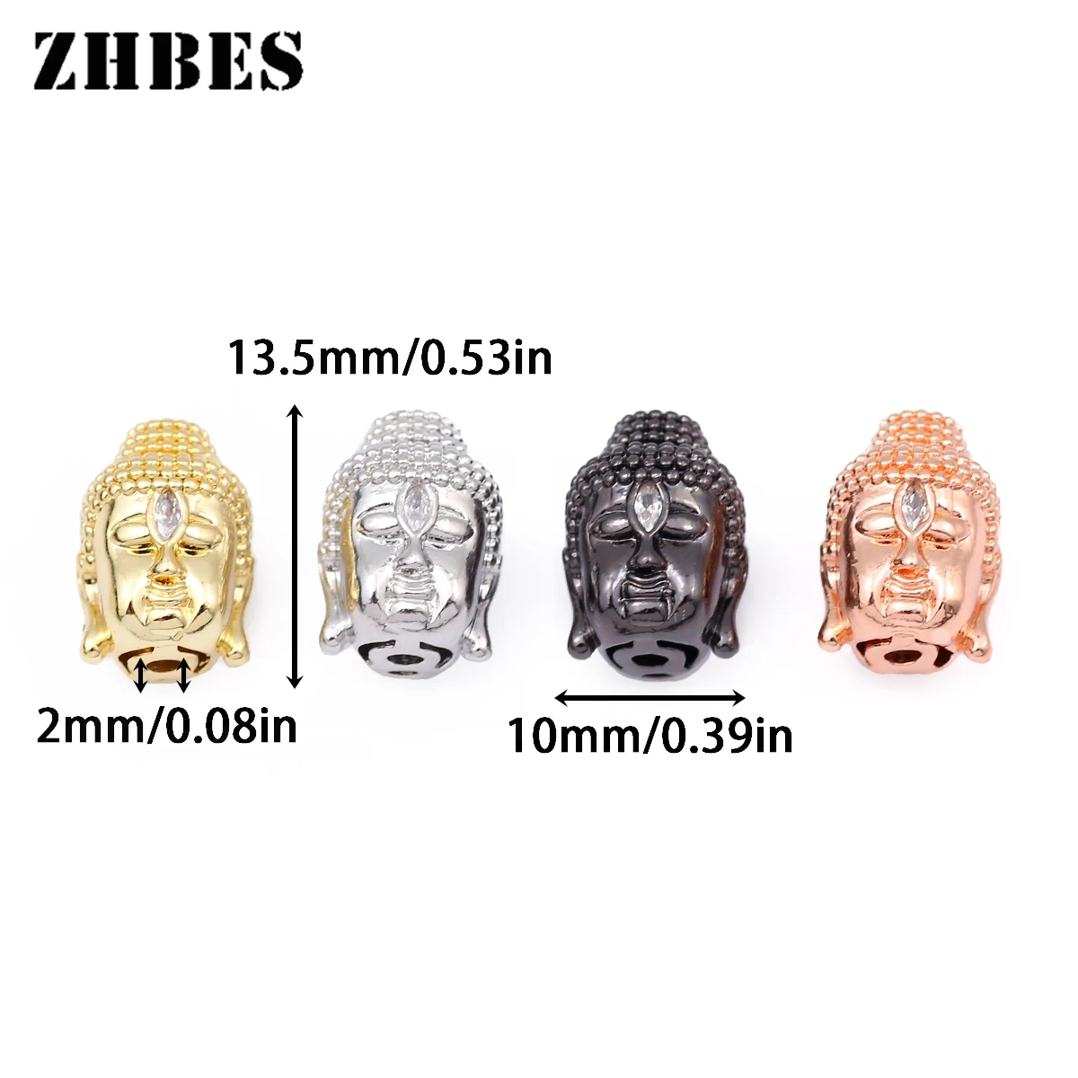 statue of Buddha Brass Spacer Metal Charms Loose Beads 4pcsFor Jewelry Bracelets Necklace Making DIY Findings Accessories