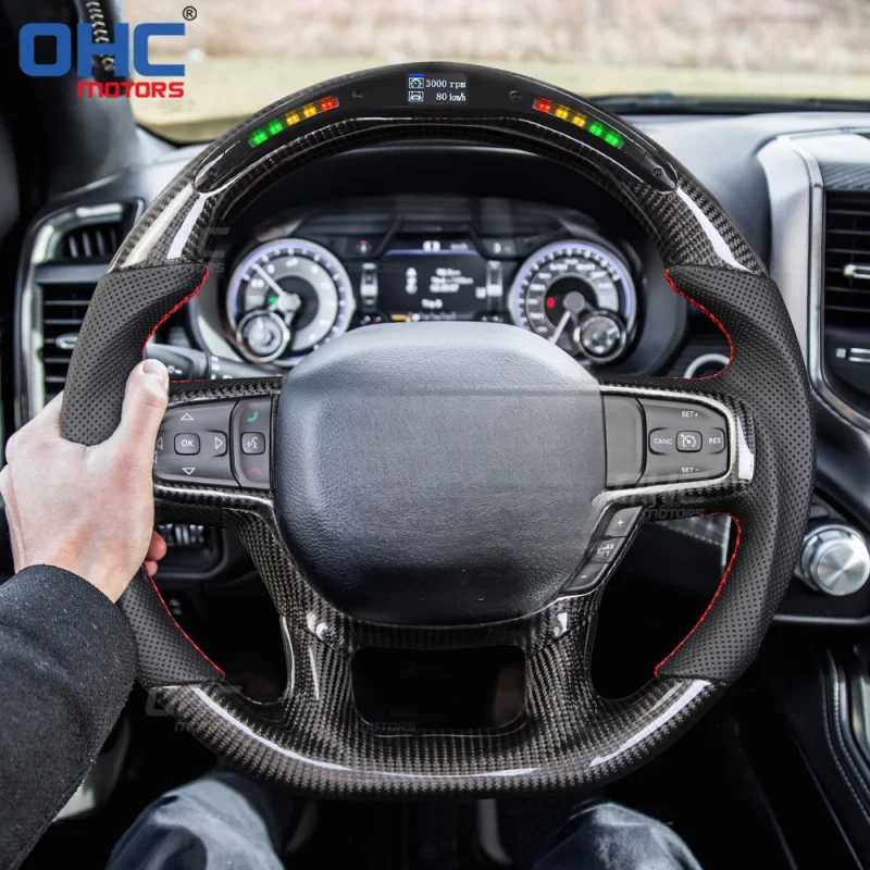 Modification du volant en fibre de carbone pour Dodge RAM, pour camionnettes et véhicules tout-terrain