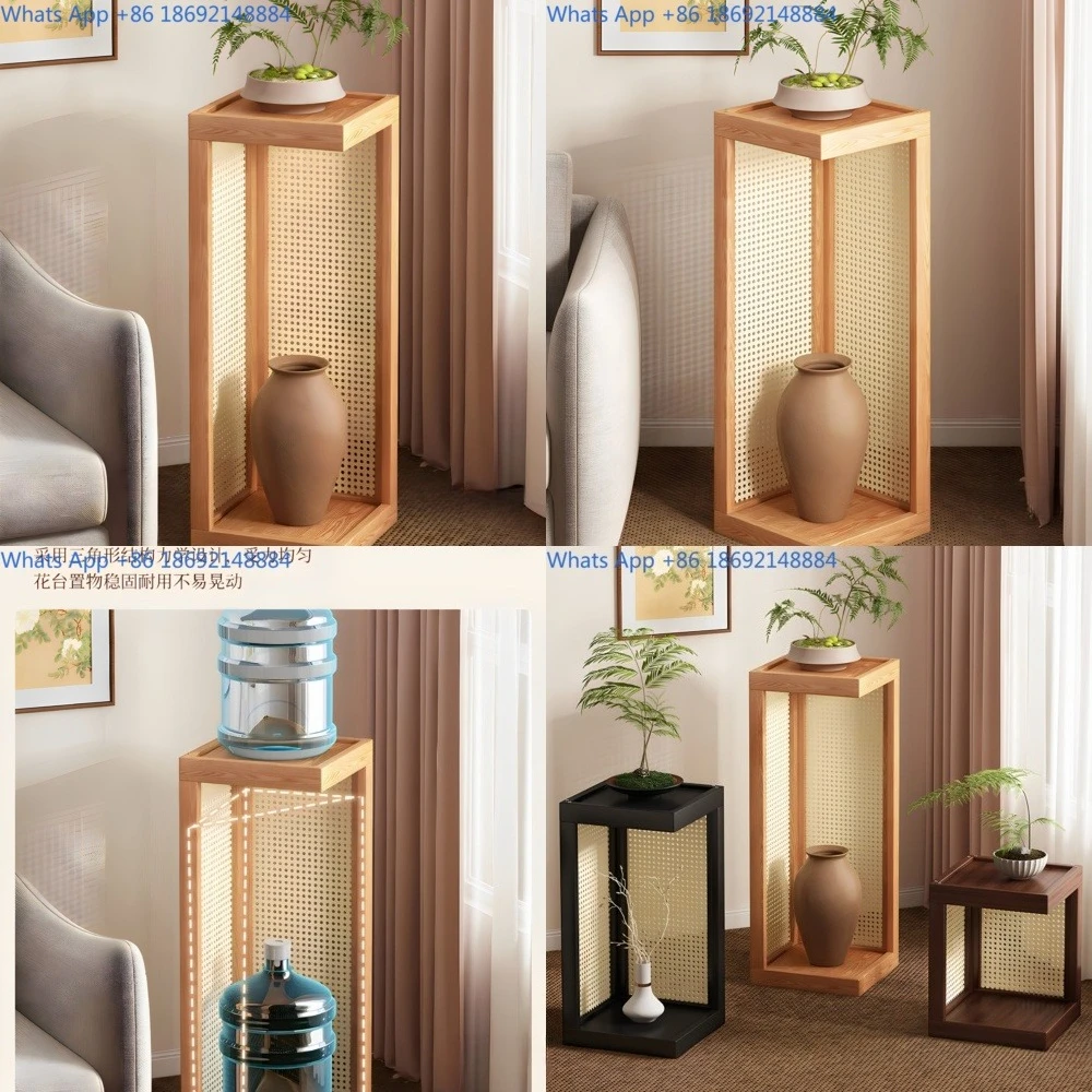 

Wooden Solid Wood Flower Stand Floor Standing Plant Shelf for Living Room Near TV Cabinet Decorative Display Stand 2025 New