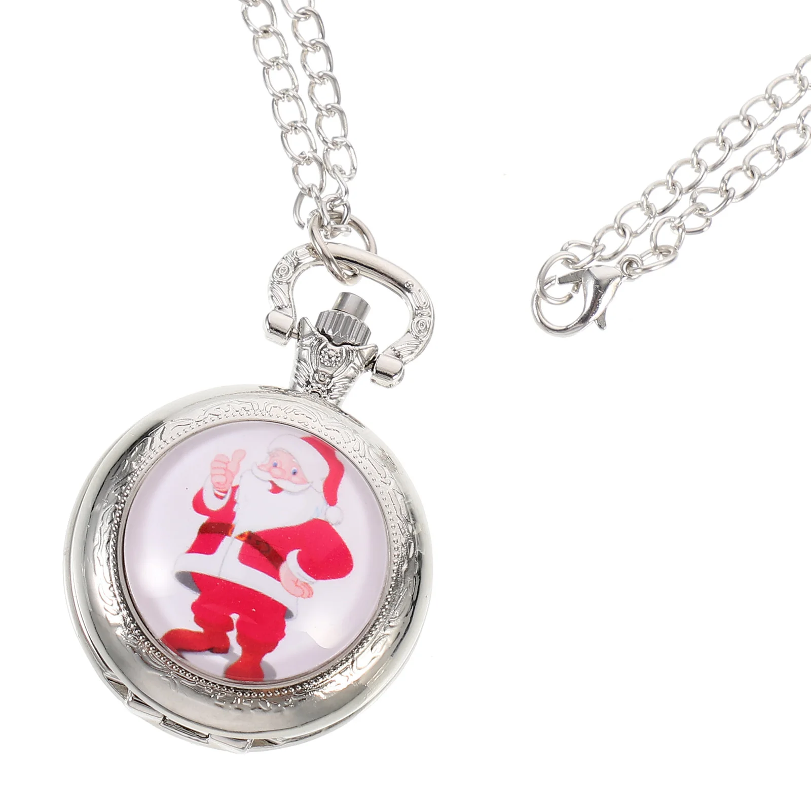 1 قطع ريترو خمر ساعة الجيب دائم عيد الميلاد نمط شنقا الزخرفية عيد الميلاد موضوع الأزياء خمر ساعة الجيب