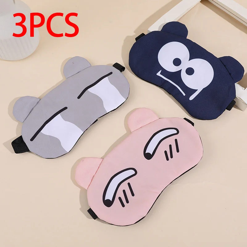 3Pcs Cute And Fun Printed Cartoon Sunshade Mask. Elastic Drawstring Is An Ideal Gift For Boyfriend And Girlfriend. A Fun Present