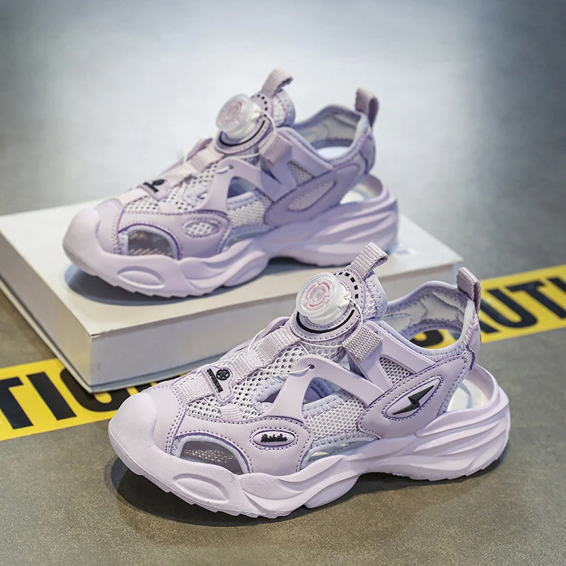 

Rotating Button Sandals Girls Hot Sale Summer Beach Shoes Child Sandals Closed Toe Outdoor Sports Sandals Boys zapatos de playa