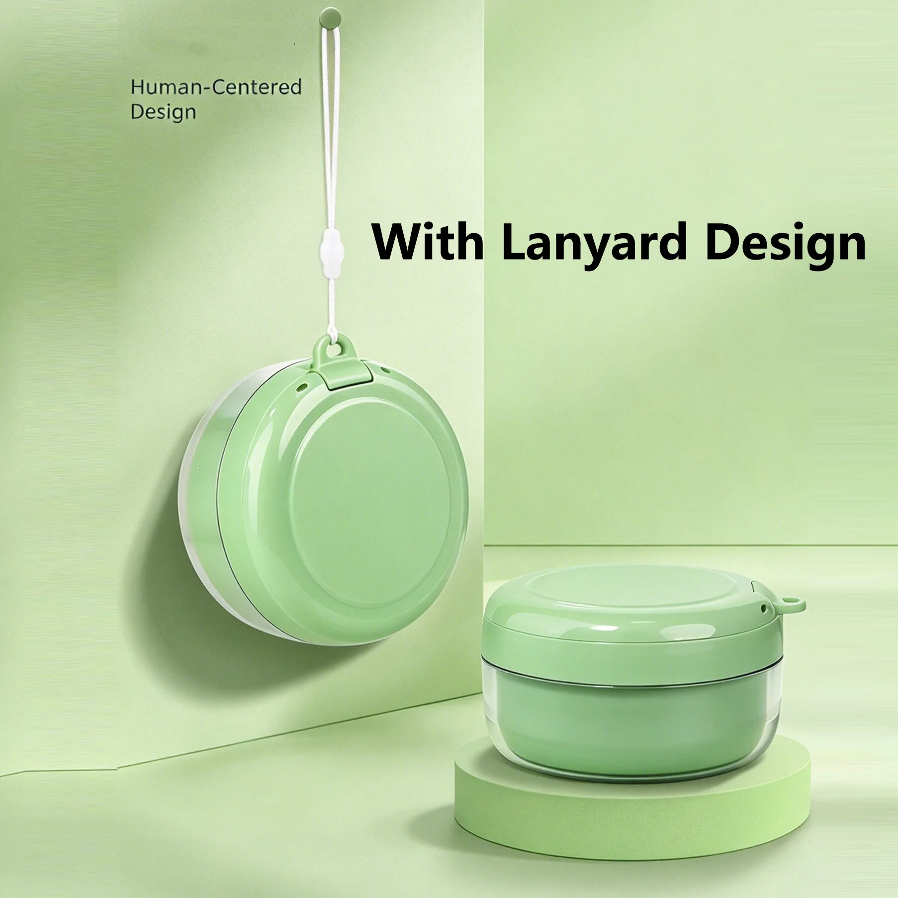 Magnetic Denture Tray Box Dental Retainer Box Case Teeth Container Denture Box False Teeth Denture Cleaning Case With Lanyard