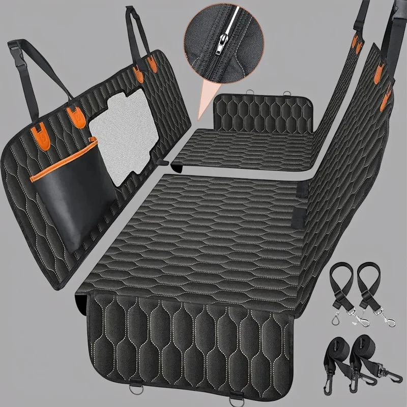 

Back Seat Extender Dog Car Seat Cover With Mesh Window Storage Pocket Supports Waterproof Dog Hammock Bed For Travel