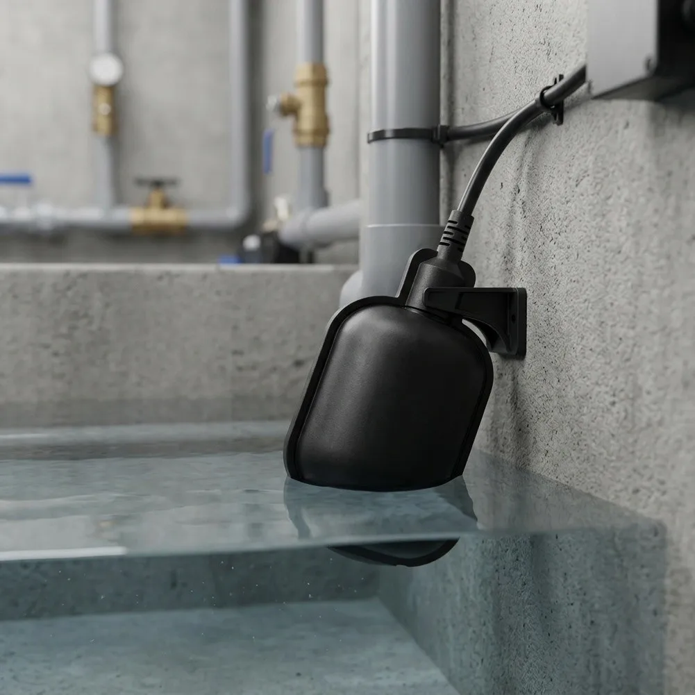 Water Level Responsive Float Switch for Sewage Pump Circuits in Septic Tanks Drainage Systems and Sump Applications