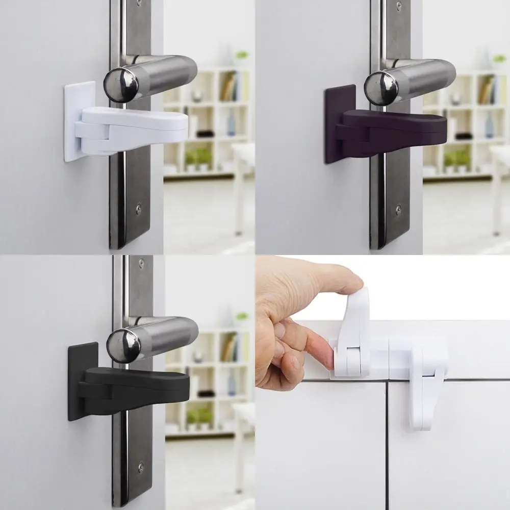 ABS Türgriffschloss Sicherheitsausrüstung Multifunktionale Unisex Sicherheitsschloss Selbstklebende Anti-Klemm-Sicherheitsschutzschnalle