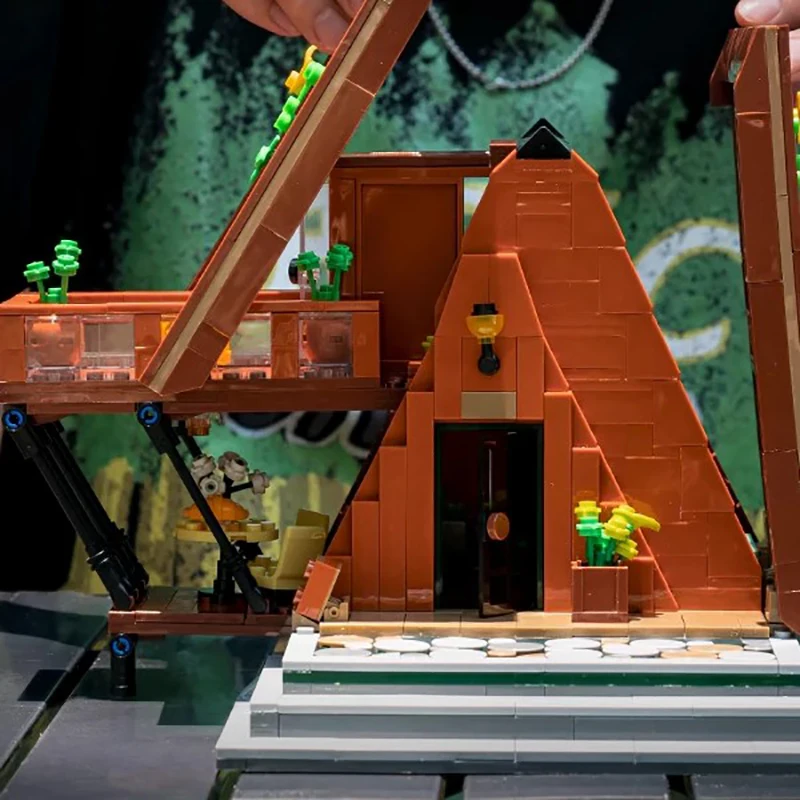 ตัวต่อสร้างสรรค์ 1028 ชิ้น รุ่นบ้านลายก้างปลา อิมเมอร์เทิร์นเมาน์เทน ของเล่นตัวต่อแบบโมดูลาร์ ฉากถนนเมือง ของขวัญสำหรับเด็ก