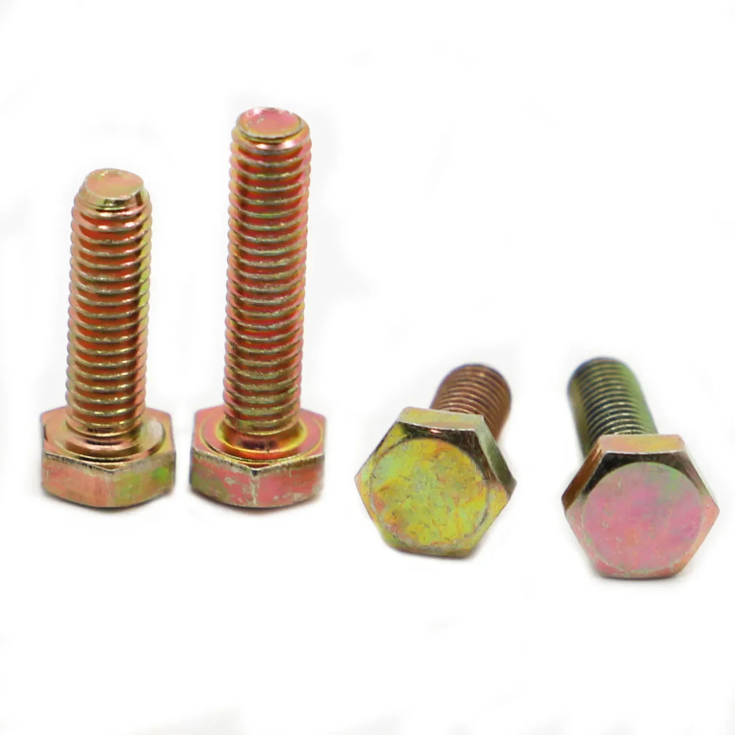 M6 M8 M10 M12 Metric Threaded  Color Zinc Carbon Steel External Hex Hexagon Head Cap Screws Bolts