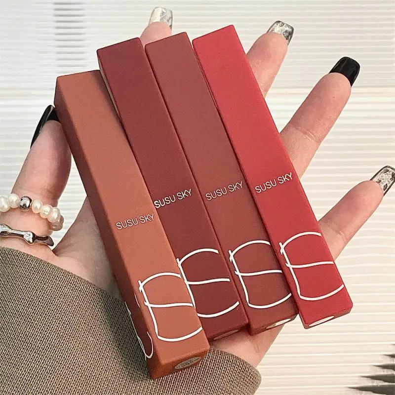 Lasting Lipstick Cream Texture Matte Lip Gloss Small Thin Tube Lipstick Cosmetics Lip Gloss Waterproof And Sweat-proof