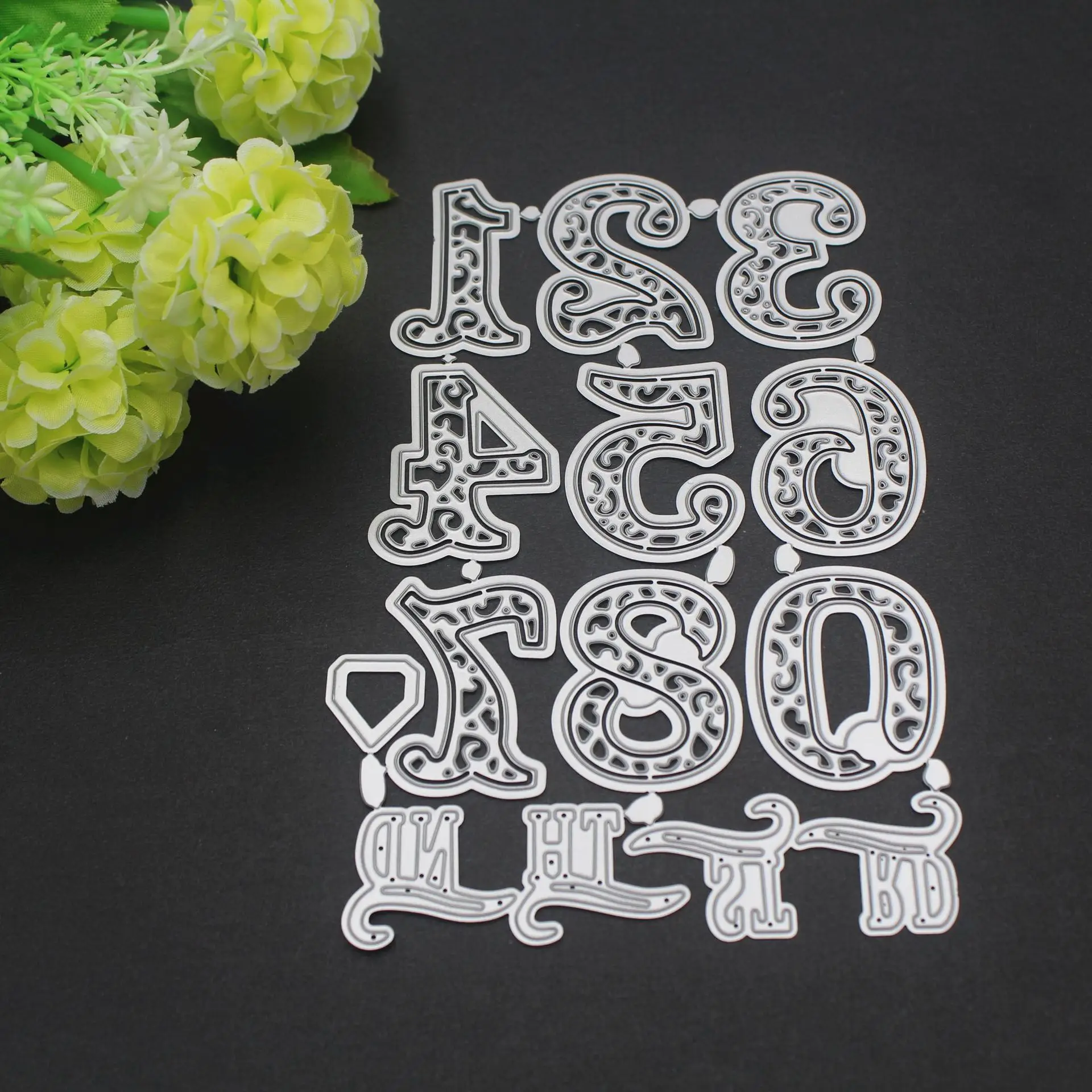 Metal Number Cutting Dies Stencil DIY Scrapbooking Embossing Card Craft Anniversary Unforgetting Number Cutting Dies Stencils