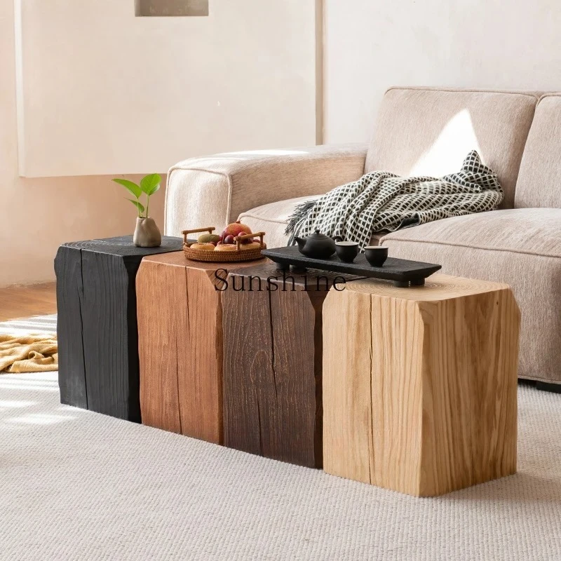 

Household simple log coffee house side few ornaments B & B furniture low stool