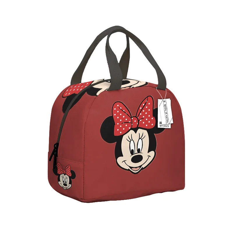 Disney-Bolsa de almuerzo de Mickey y Minnie para mujer, bolso ligero de gran capacidad con aislamiento, con estampado de dibujos animados, para