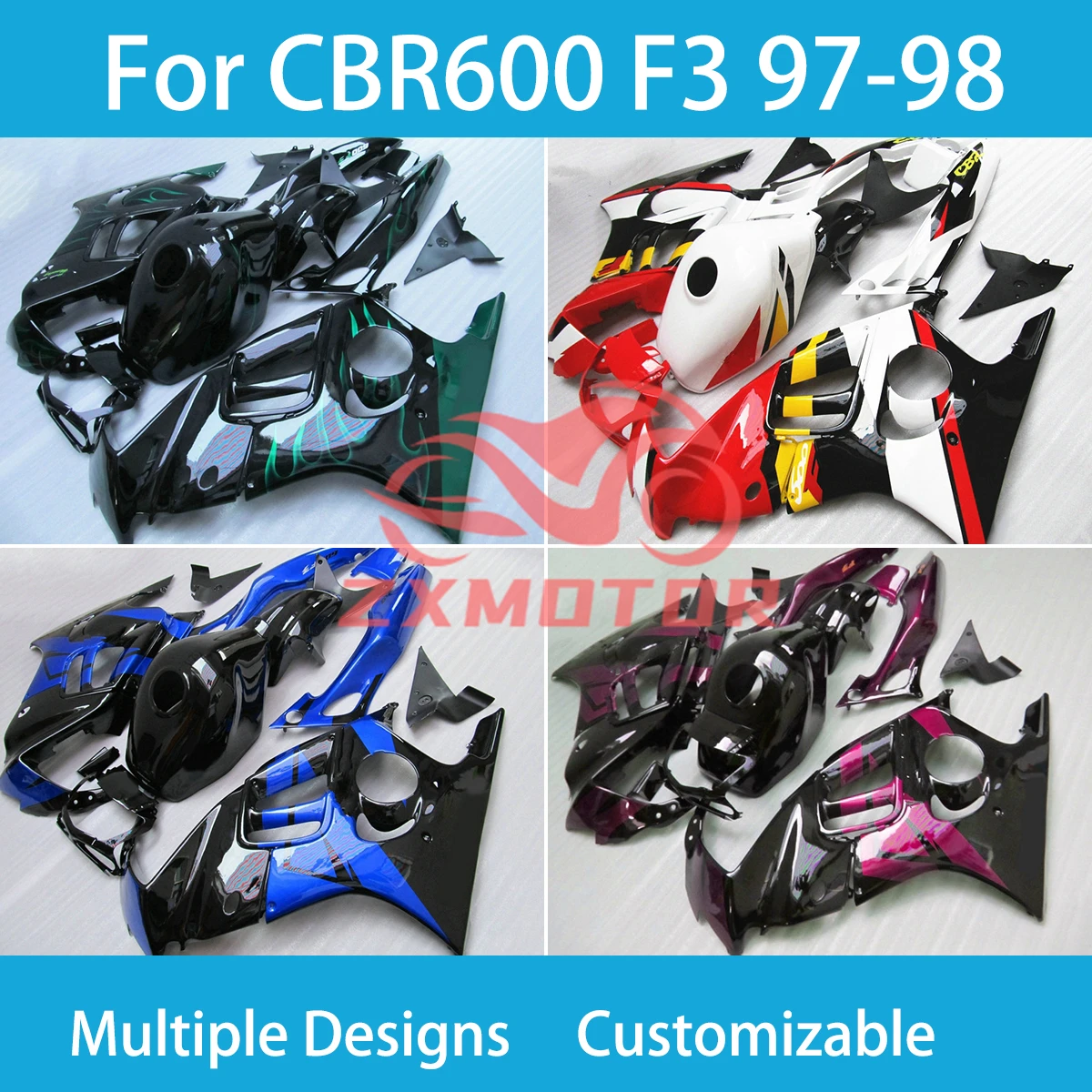 CBR 600 F3 1997 1998 Aftermarket Parts Fairings for Honda CBR600 F3 97 98 Complete Body Plastics Set Covers Fairing Kit