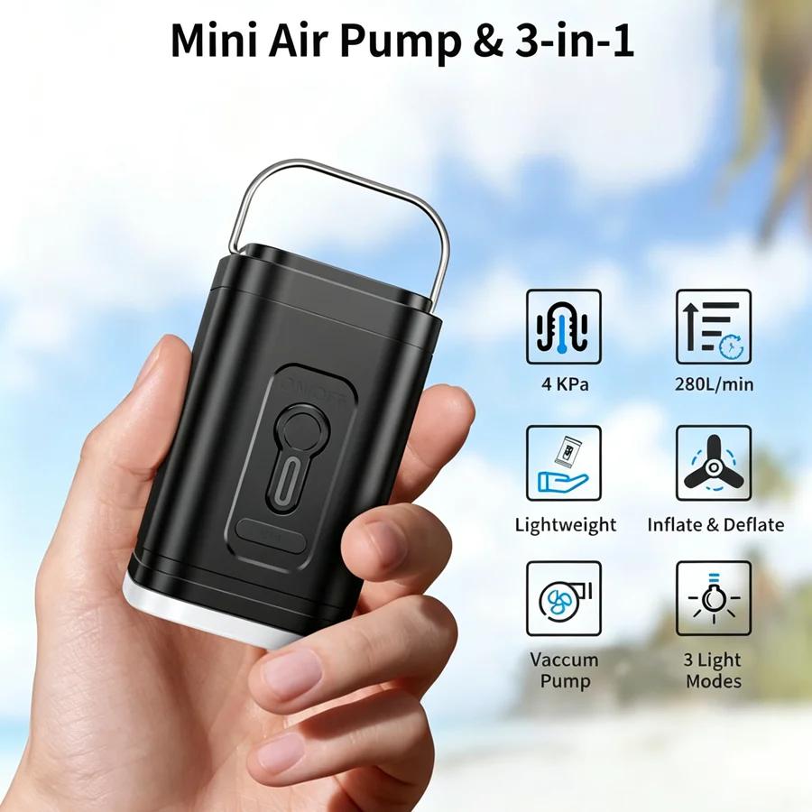 Portable Wireless Air Compressor Shisha Hookah Pump Charcoal Coal Starter Air Pump for Inflating Air Cushions Beds Swim Ring