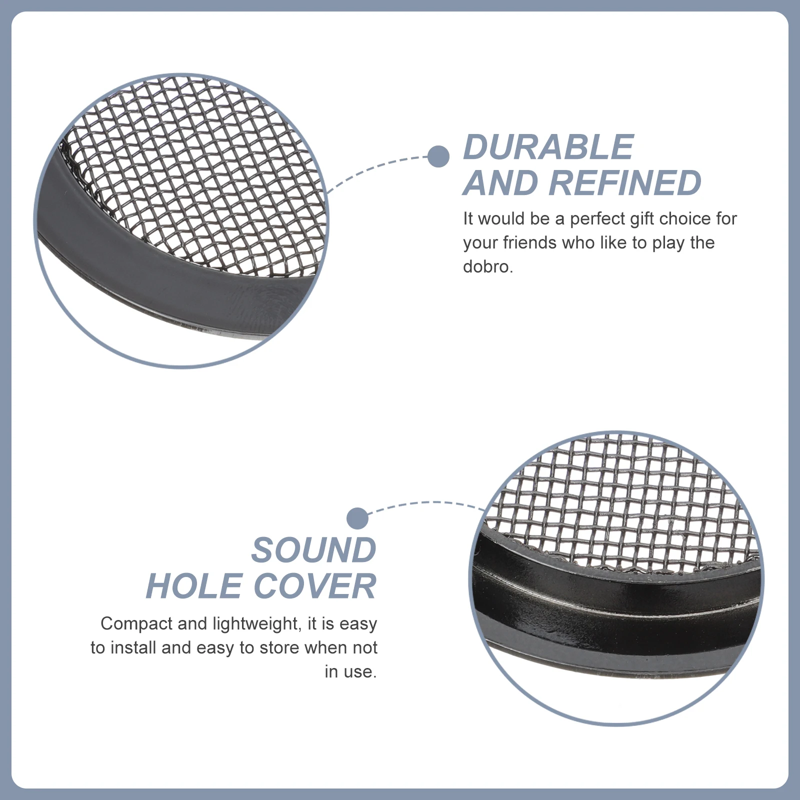 

2 Pcs Resonator Piano Sound Hole Cover Acoustic Guitar Covers Metal Dobro Screen Accessories