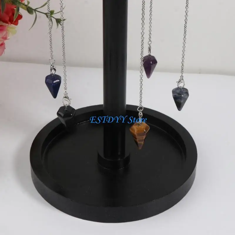 G6DE حامل حجر كريستال حامل عرض كريستال حامل عرض البندول الخشبي