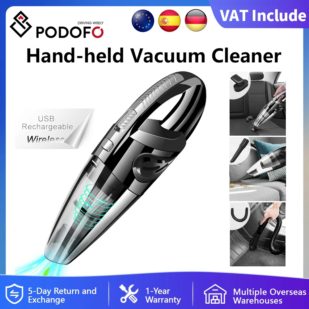 Handheld Vacuum Cleaner Cordless Strong Suction Portable Hand Vacum for Home Car Hoover,Mini Rechargeable with HEPA Filter LED