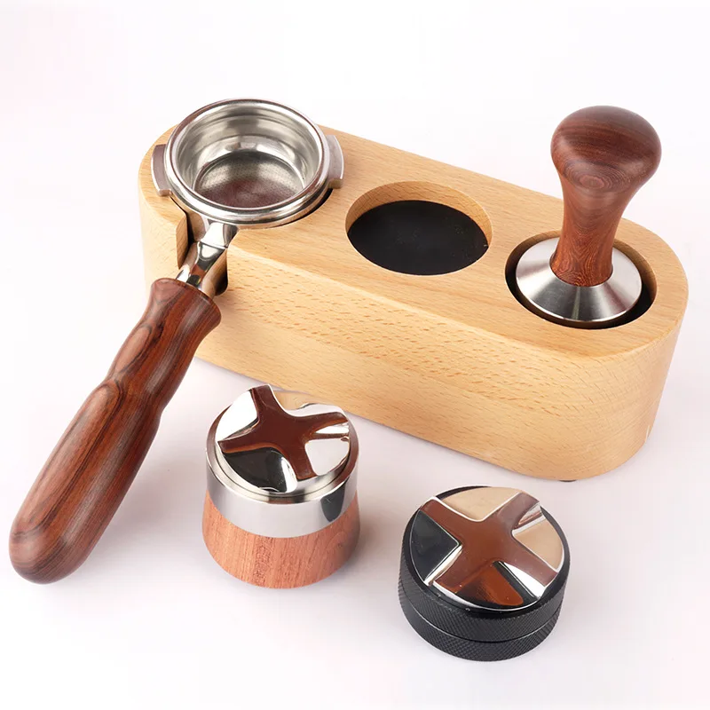 

51mm/54mm/58mm Coffee Tamper Holder Wood Coffee Filter Tamper Holder Coffee Machine Matching Appliance Handle Press Holder