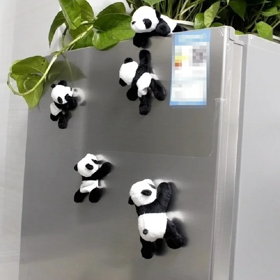 Cute Soft Plush Panda Magnet - Oval Fabric Whiteboard & Fridge Magnet, Perfect for Gifting and Organizingfridge magnet