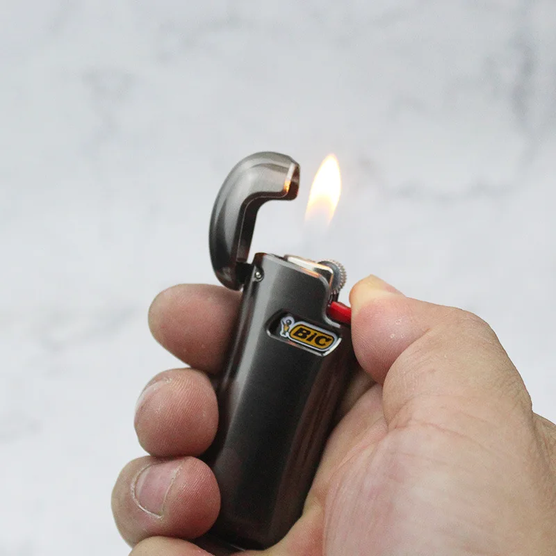 Zinc Alloy Lighter Case For BIC J5 Mini Flint Disposable Lighter Oil Lighter Sleeve EDC Smoking Gift Cover image 4