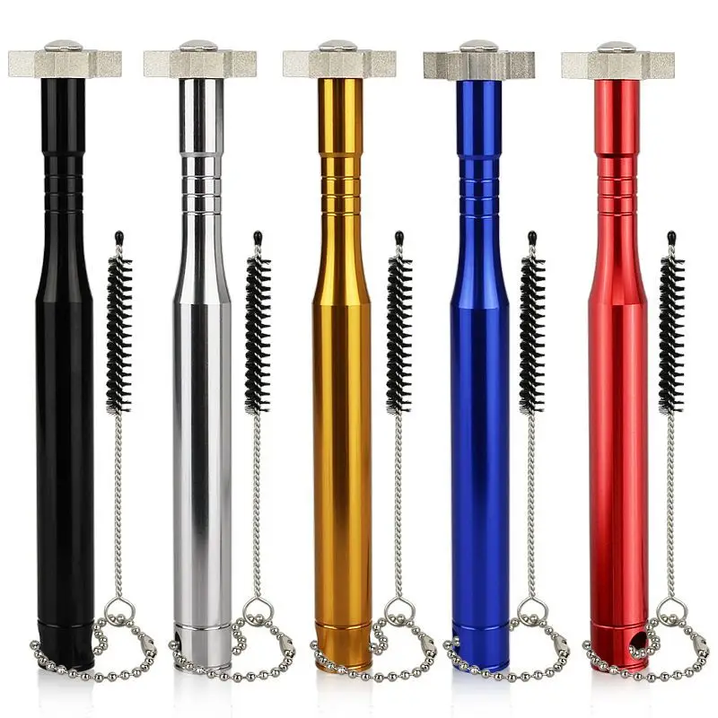 1 Set Golf Groove Sharpener Tool with Golf Club Head Cleaning Brush with Key Chain Kit