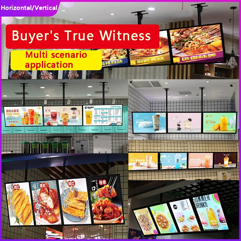 Ultra thin advertising board lightbox wall mounted milk tea shop ordering menu customization price list LED hanging