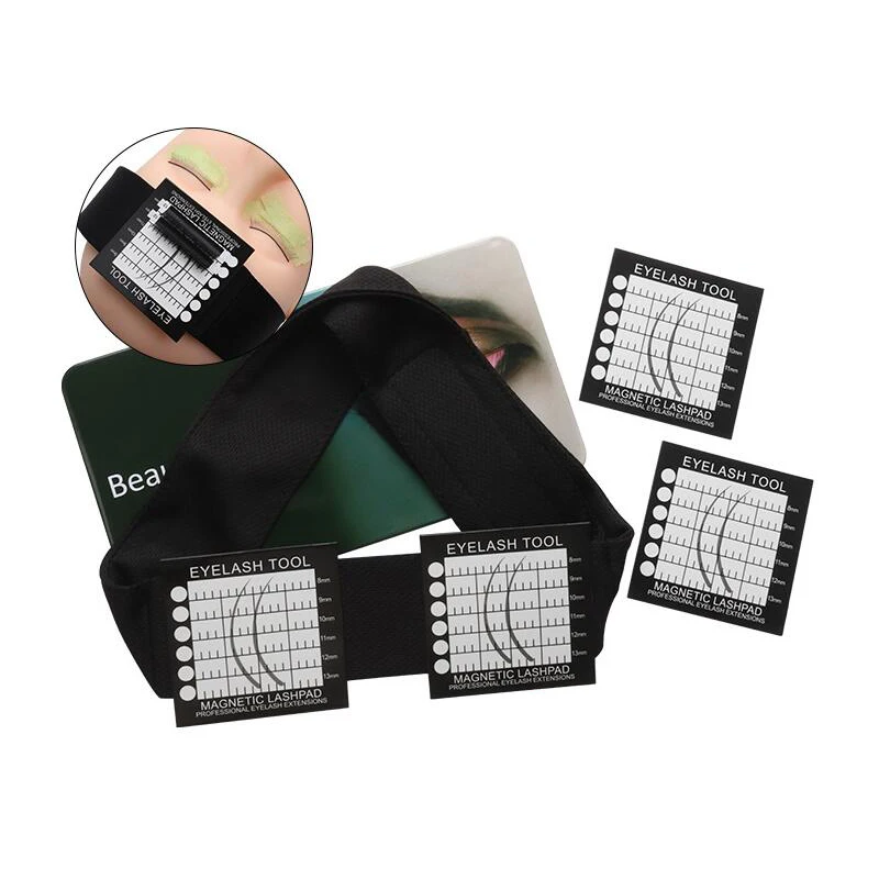 Wimpern Extension Board Lagerung Box Magnetische Wimpern Verlängerung Display Tablett Wimpern Platte Halter Stirnband Set Make-Up-Tools