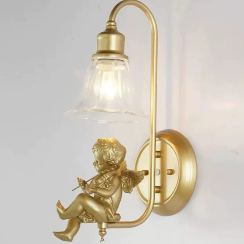 Creative Violin Wall Lamps Ngel Design Wall Sconces Bedroom Bedhead American Atmosphere Living Room Corridor Balcony Wall Lights