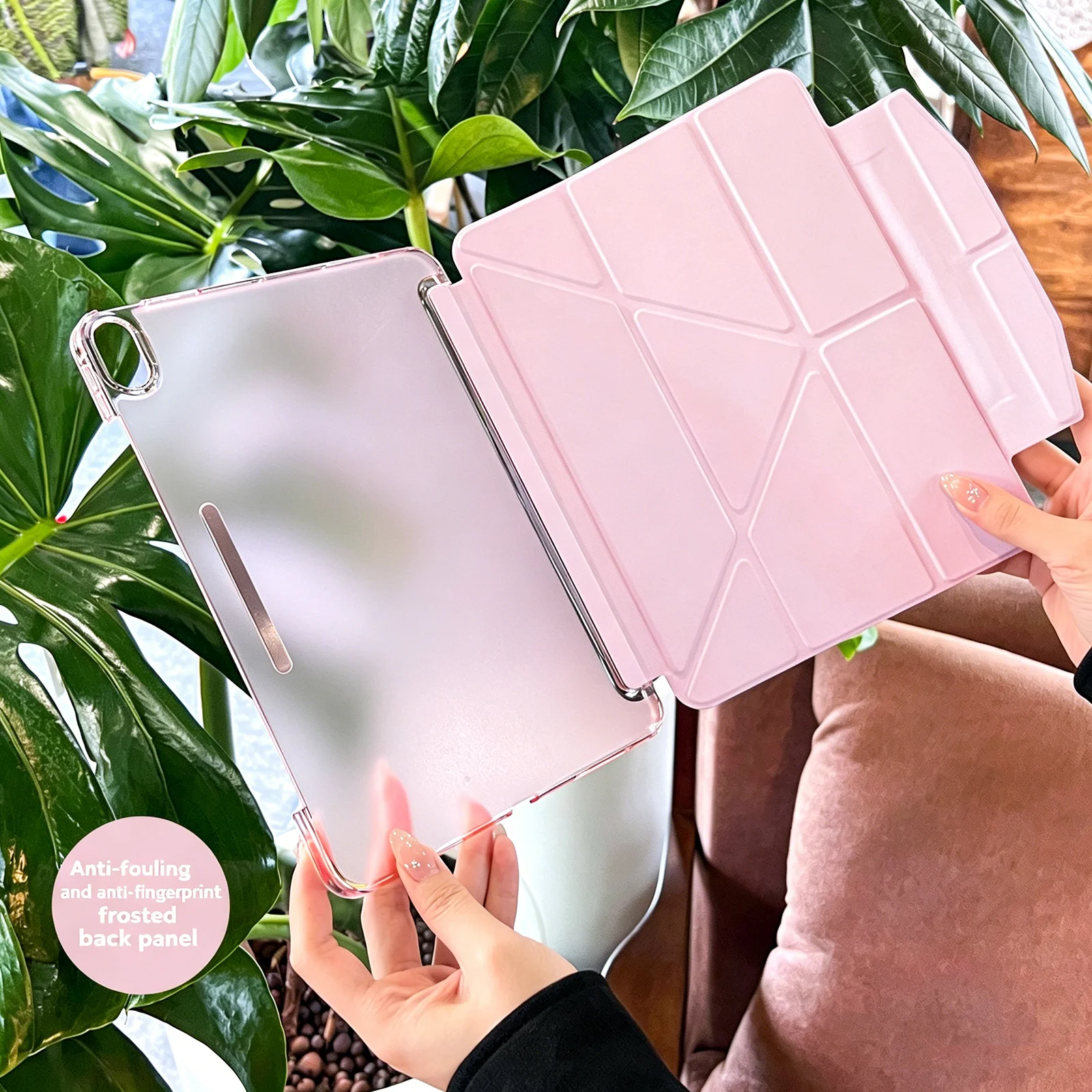 Colorful Translucent Case with Pencil Pouch for iPad Mini 6/7 - Magnetic Buckle, Full Body & Lens Cover, Scratch/Drop Resistant