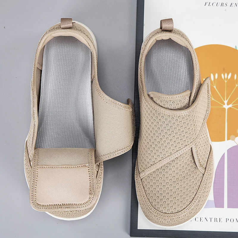 Open Shoes for Elderly Adjustable Diabetic Shoes Swollen Foot Fat Wide Hallux Valgus Bunion Orthopedics Thumb Eversion Men Women