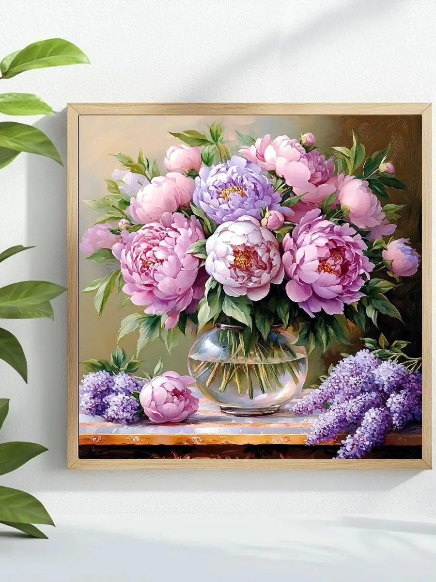 1 Stück 40X40CM/15,74 Zoll Ein Wunderschönes Vase-Stickerei-Set DIY-Kit 11CT/14CT Joy Sunday Zubehör Neuankömmling – Detail 1