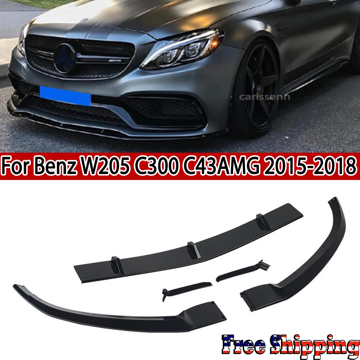 A-Typ Frontschürze Lip Splitter Für 2014-2018 Mercedes Benz A205 W205 ED1 C205 C300 C43 SPORT LINE Frontspoiler Lip Magickit